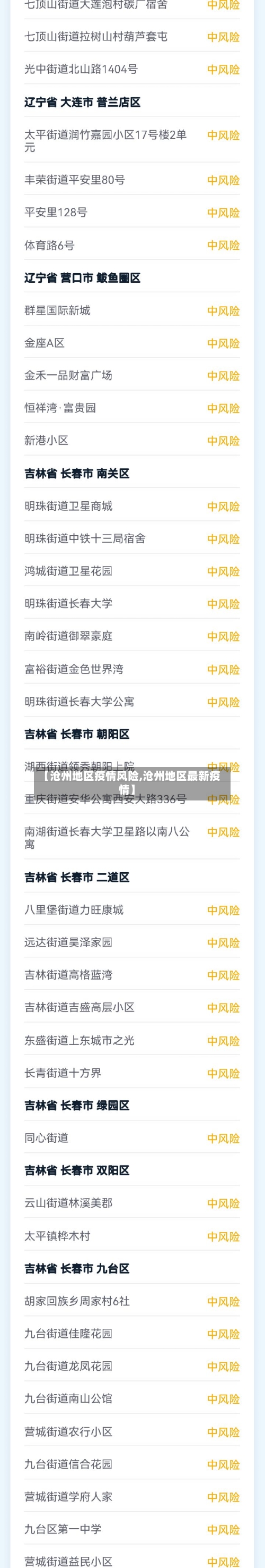 【沧州地区疫情风险,沧州地区最新疫情】-第2张图片