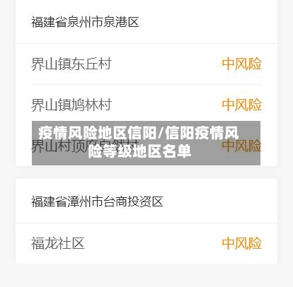 疫情风险地区信阳/信阳疫情风险等级地区名单-第2张图片