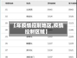 【年疫情控制地区,疫情控制区域】-第2张图片