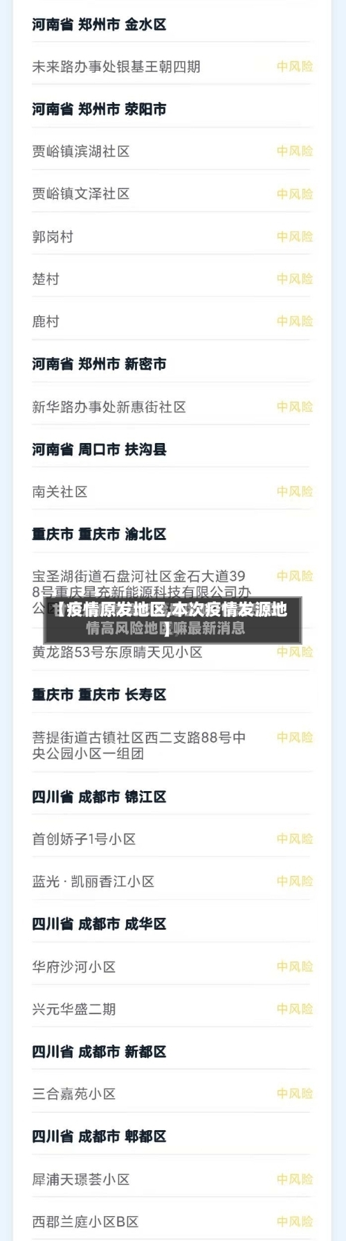 【疫情原发地区,本次疫情发源地】