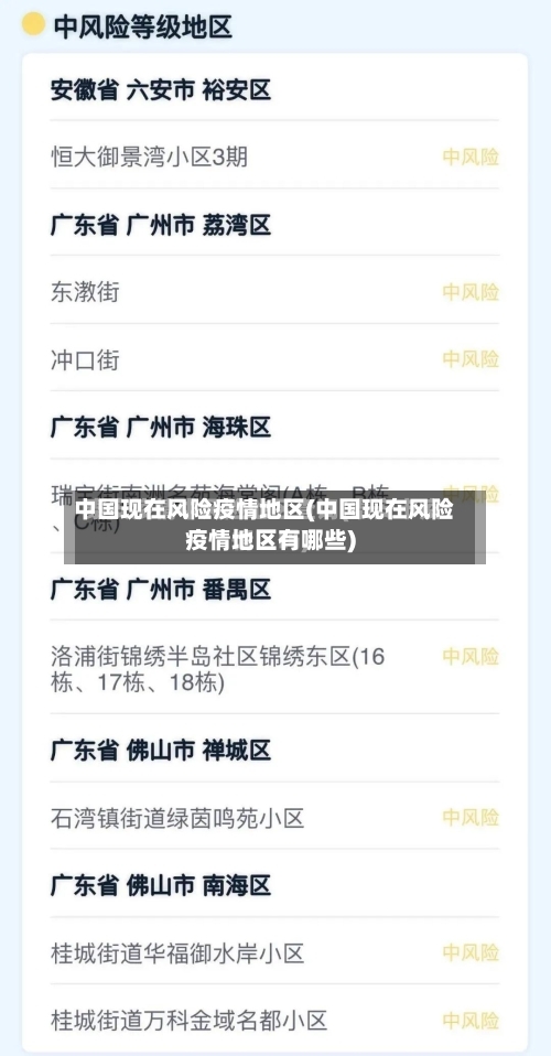 中国现在风险疫情地区(中国现在风险疫情地区有哪些)
